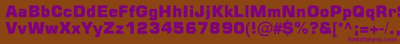 Square721 Blk Normal Font – Purple Fonts on Brown Background