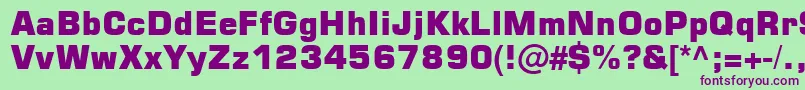 Square721 Blk Normal Font – Purple Fonts on Green Background