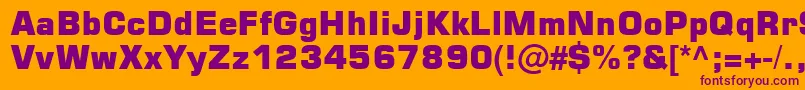 Square721 Blk Normal Font – Purple Fonts on Orange Background