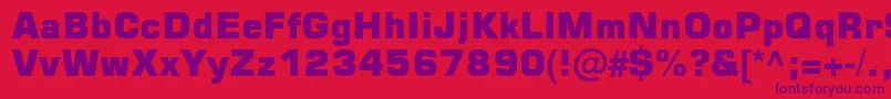 Square721 Blk Normal Font – Purple Fonts on Red Background