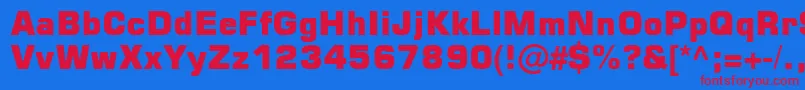 Square721 Blk Normal Font – Red Fonts on Blue Background