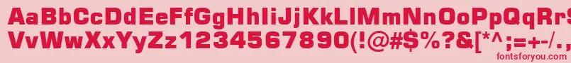 フォントSquare721 Blk Normal – ピンクの背景に赤い文字