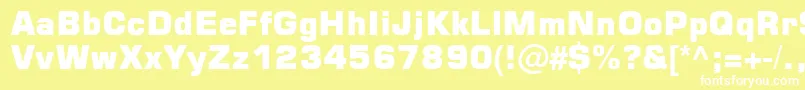 Square721 Blk Normal Font – White Fonts on Yellow Background