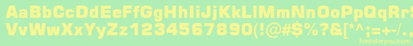 Square721 Blk Normal Font – Yellow Fonts on Green Background