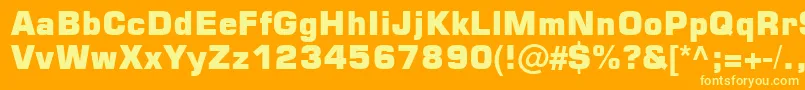 Square721 Blk Normal Font – Yellow Fonts on Orange Background