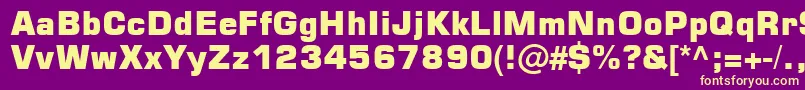 Square721 Blk Normal Font – Yellow Fonts on Purple Background