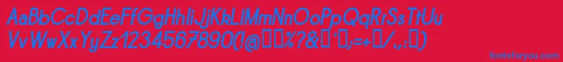 Sornbi Font – Blue Fonts on Red Background