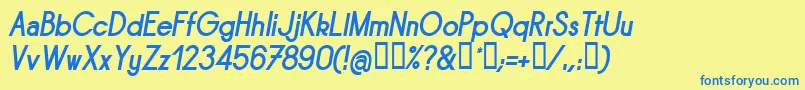 Sornbi Font – Blue Fonts on Yellow Background
