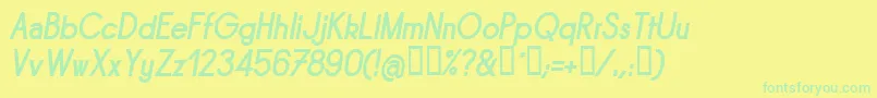 Sornbi Font – Green Fonts on Yellow Background