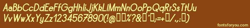 Czcionka Sornbi – żółte czcionki na brązowym tle