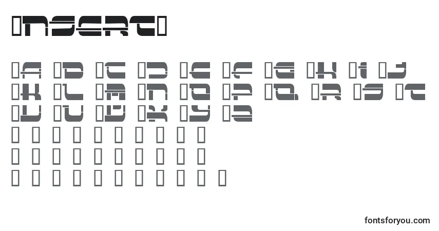 Schriftart Insert3 – Alphabet, Zahlen, spezielle Symbole