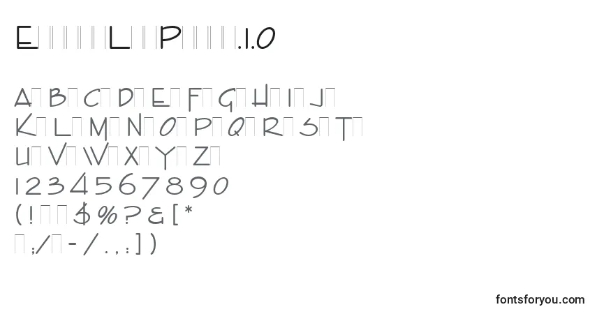 Czcionka EnviroLetPlain.1.0 – alfabet, cyfry, specjalne znaki