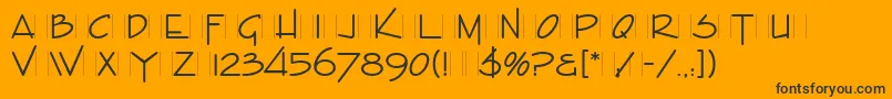 Czcionka EnviroLetPlain.1.0 – czarne czcionki na pomarańczowym tle