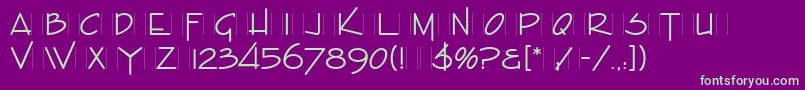 EnviroLetPlain.1.0 Font – Green Fonts on Purple Background