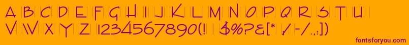 EnviroLetPlain.1.0 Font – Purple Fonts on Orange Background