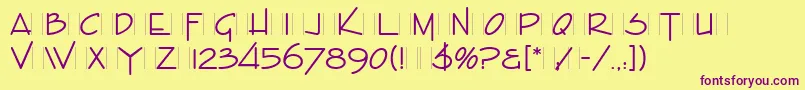 EnviroLetPlain.1.0 Font – Purple Fonts on Yellow Background