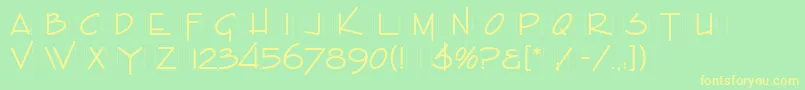 EnviroLetPlain.1.0 Font – Yellow Fonts on Green Background