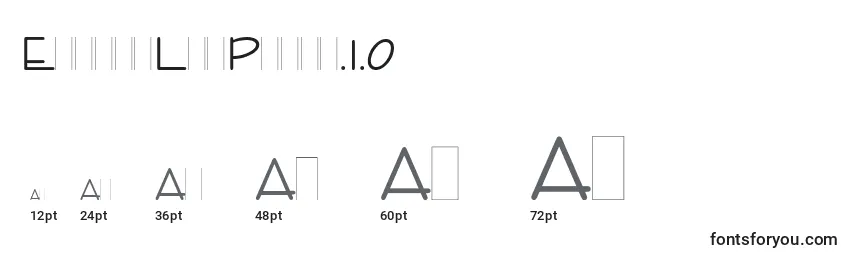 Размеры шрифта EnviroLetPlain.1.0
