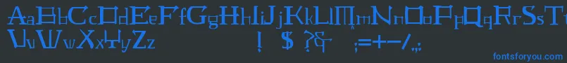 JmhLaudanumEg Font – Blue Fonts on Black Background