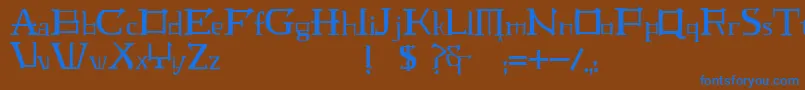 Шрифт JmhLaudanumEg – синие шрифты на коричневом фоне