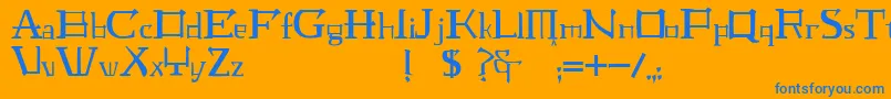 JmhLaudanumEg Font – Blue Fonts on Orange Background