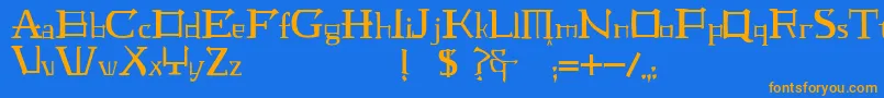 JmhLaudanumEg Font – Orange Fonts on Blue Background