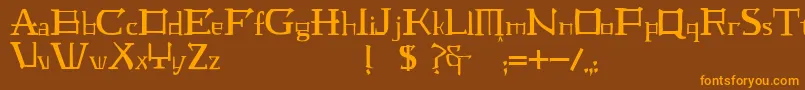 JmhLaudanumEg Font – Orange Fonts on Brown Background