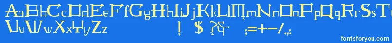 JmhLaudanumEg Font – Yellow Fonts on Blue Background