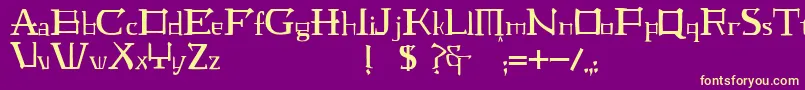 JmhLaudanumEg Font – Yellow Fonts on Purple Background