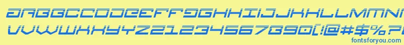 Legionhalfital Font – Blue Fonts on Yellow Background