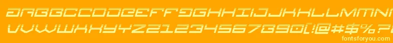 Legionhalfital Font – Yellow Fonts on Orange Background