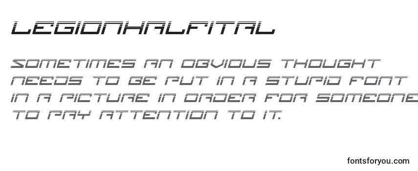 Обзор шрифта Legionhalfital