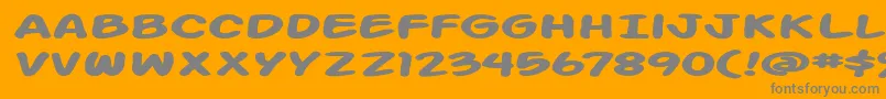 ActionManExtendedBold-Schriftart – Graue Schriften auf orangefarbenem Hintergrund