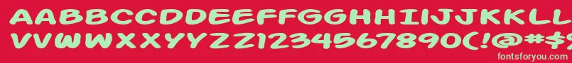 ActionManExtendedBold Font – Green Fonts on Red Background