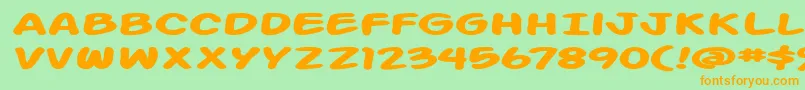 ActionManExtendedBold Font – Orange Fonts on Green Background
