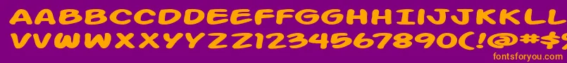 ActionManExtendedBold Font – Orange Fonts on Purple Background