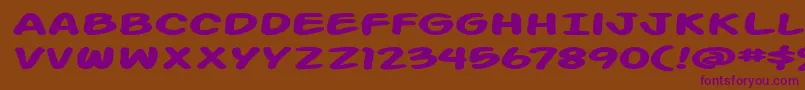 ActionManExtendedBold Font – Purple Fonts on Brown Background