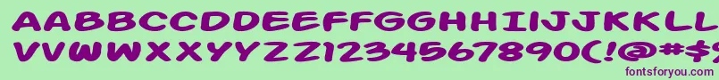 ActionManExtendedBold Font – Purple Fonts on Green Background