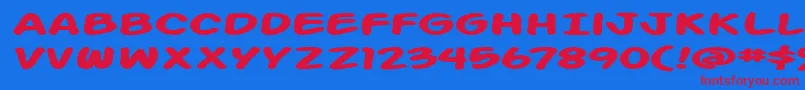 ActionManExtendedBold Font – Red Fonts on Blue Background