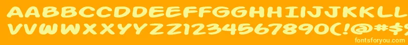 ActionManExtendedBold Font – Yellow Fonts on Orange Background