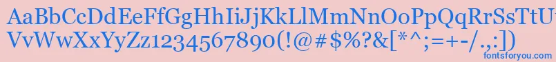 GeorgiaRef Font – Blue Fonts on Pink Background