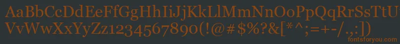 GeorgiaRef-fontti – ruskeat fontit mustalla taustalla