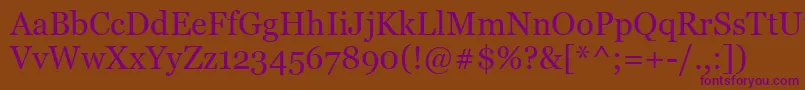 GeorgiaRef Font – Purple Fonts on Brown Background