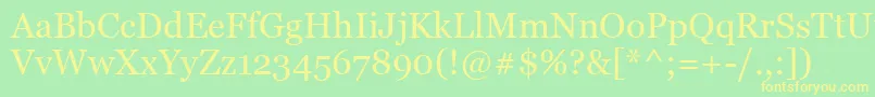 GeorgiaRef Font – Yellow Fonts on Green Background