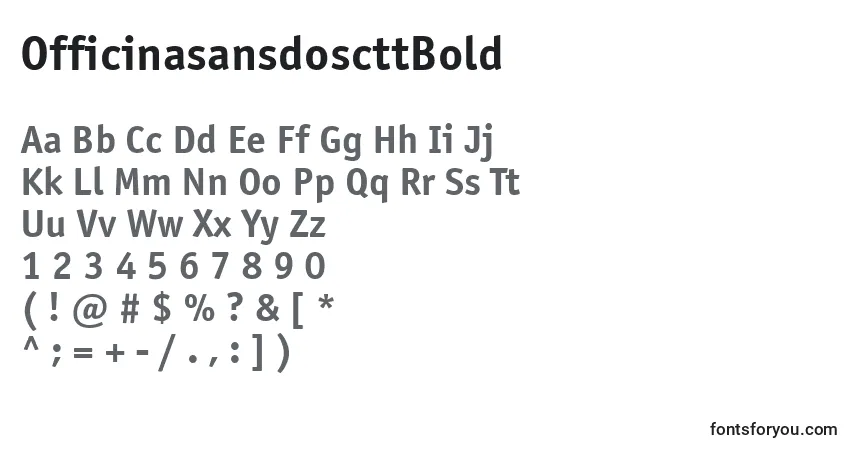 Шрифт OfficinasansdoscttBold – алфавит, цифры, специальные символы