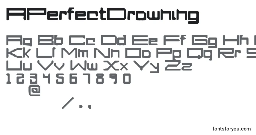 Шрифт APerfectDrowning – алфавит, цифры, специальные символы