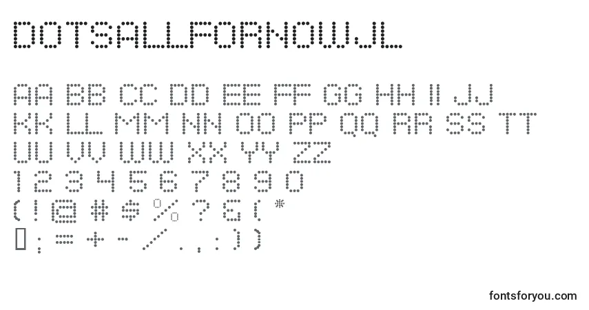 Schriftart DotsAllForNowJl – Alphabet, Zahlen, spezielle Symbole