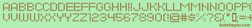 DotsAllForNowJl Font – Brown Fonts on Green Background
