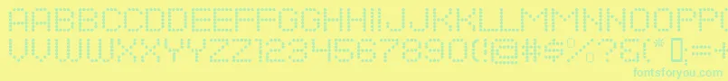 DotsAllForNowJl-Schriftart – Grüne Schriften auf gelbem Hintergrund