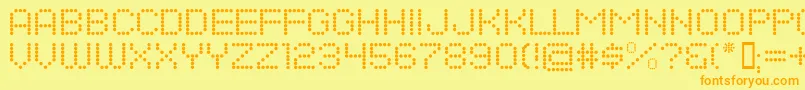DotsAllForNowJl Font – Orange Fonts on Yellow Background